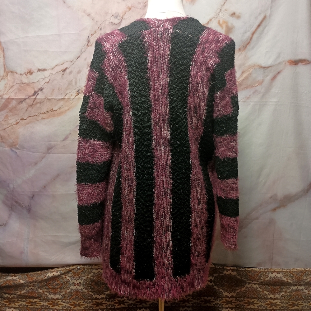 Chelsea & Theodore Fuzzy Striped Cardigan - Picture 4 of 6
